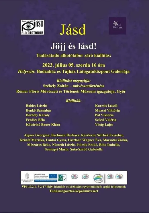 'Tudásátadó alkotótábor záró kiállítás' cikk borítóképe